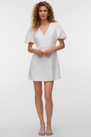 mini jurk broderie wit
