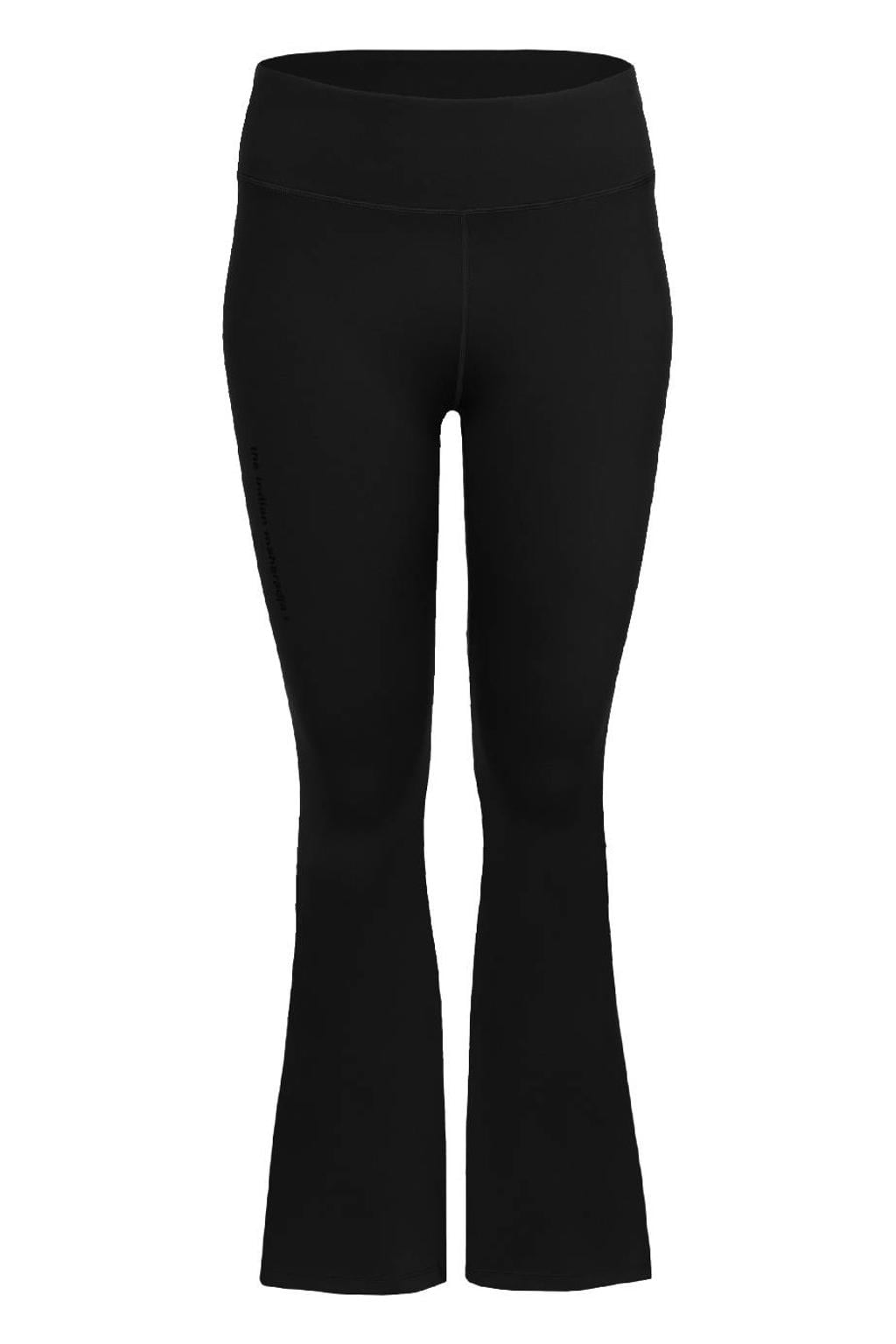 Zwarte dames The Indian Maharadja sportbroek van nylon met flared pijpen, regular waist en effen