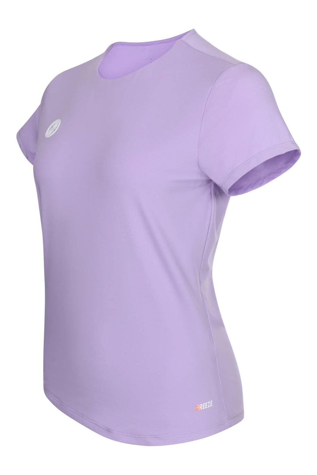 Lilakleurige dames The Indian Maharadja Breeze sportshirt van polyester met korte mouwen en ronde hals