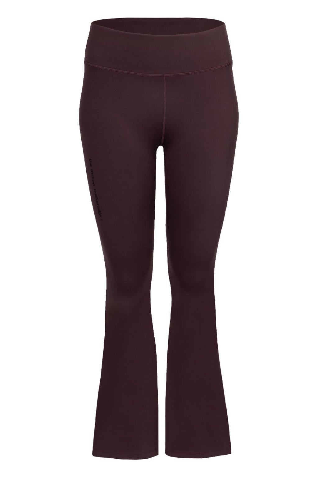 Donkerblauwe dames The Indian Maharadja sportbroek van nylon met flared pijpen, regular waist en effen