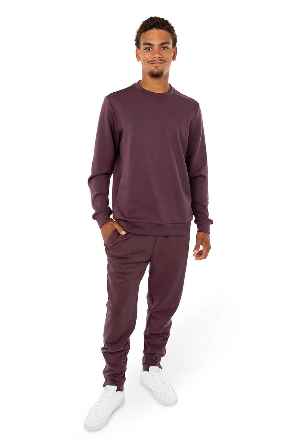 Donkerblauwe heren The Indian Maharadja sportsweater Soft Supreme van polyester met lange mouwen en ronde hals