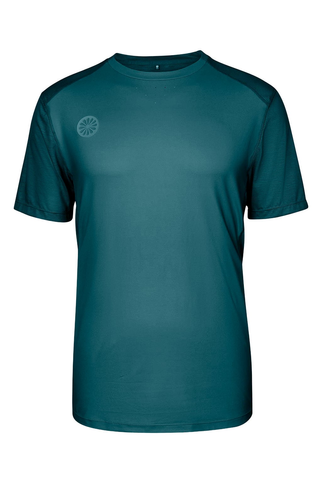 Petrolkleurige heren The Indian Maharadja Dry Touch sportshirt van polyester met korte mouwen en ronde hals