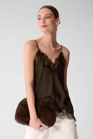 asymmetrische top bruin