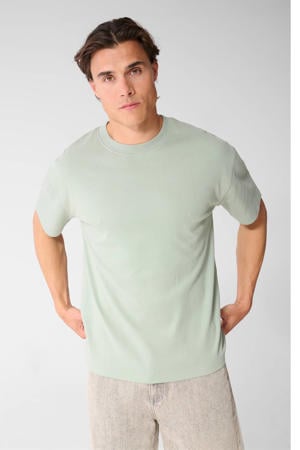 regular fit T-shirt met logo - lichtgroen