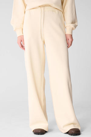 wide leg high waist sweatpants ecru
