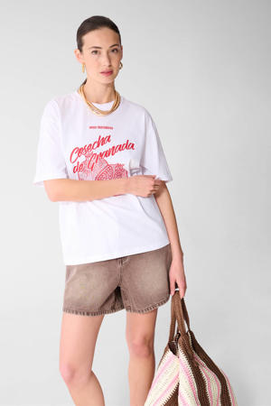 T-shirt met print - wit