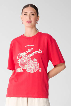 T-shirt met print - rood