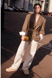 thumbnail: Shoeby Studio geruit oversized blazer bruin