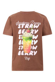 thumbnail: Shoeby T-shirt met backprint bruin
