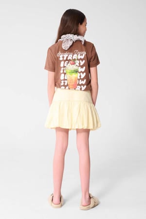 T-shirt met backprint bruin