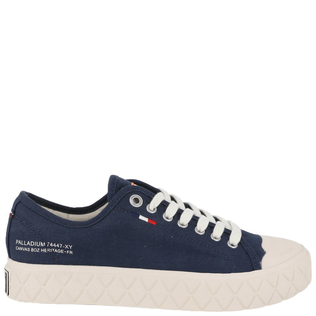 Donkerblauwe heren Palladium Palla Ace Washed CVS sneakers van textiel met veters