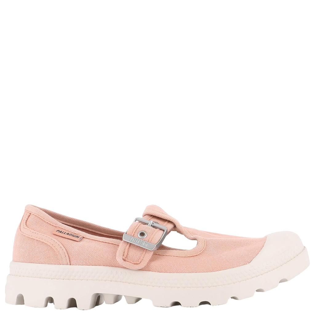 Lichtroze dames Palladium Pampa M-Jane instappers van textiel met gesp