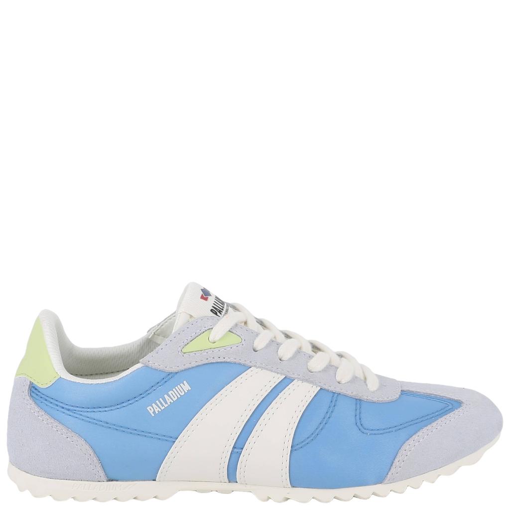 Blauw en witte dames Palladium Pallaracer sneakers van polyester met veters