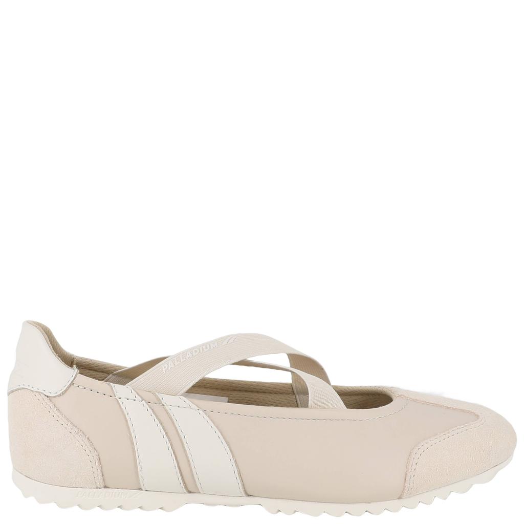 Beige dames Palladium Racer Ballerina Lth ballerina's van 41% leer /30% synthetisch/29% suède met elastische inzet
