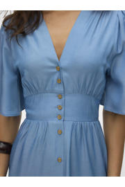 thumbnail: VERO MODA A-lijn jurk light blue denim