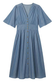 thumbnail: VERO MODA A-lijn jurk light blue denim