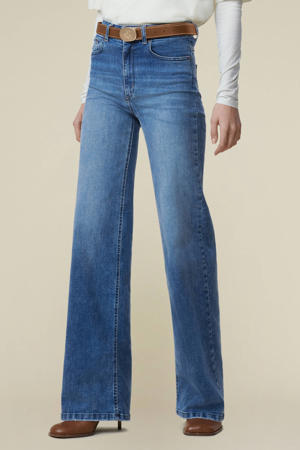 wide leg jeans medium blue denim