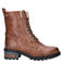 Mustang imitatieleren leren veterboots blokhak cognac