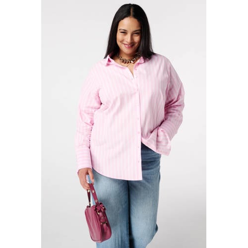 MS Mode gestreepte blouse roze afbeelding