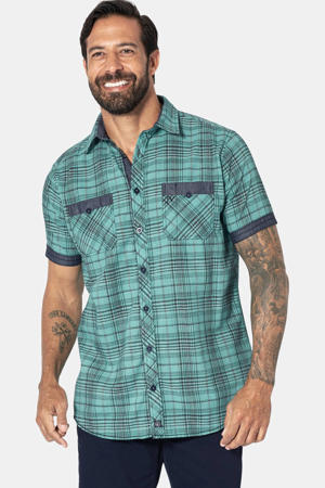 Jan Vanderstorm Camisa De Cuello Alto Para Hombre Kallu Camisa Con Cuello Alto | Algodón Puro | Talla L - 7XL, Verde Oliva, L