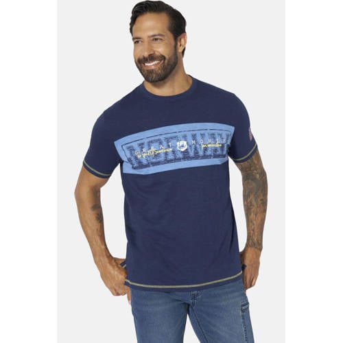 Jan Vanderstorm +FIT Collectie oversized T-shirt Plus Size MATTGUR donkerblauw afbeelding