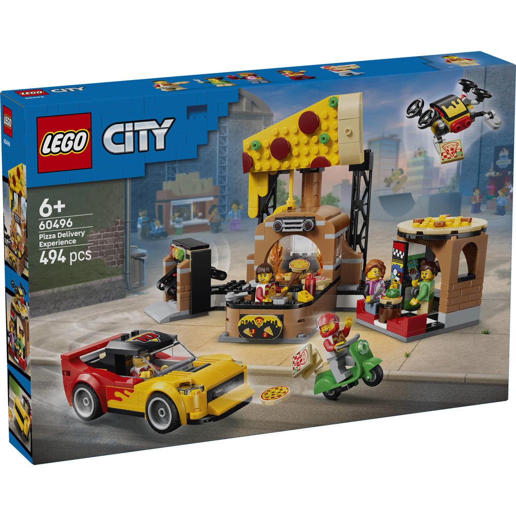 LEGO City Pizzacentrale met voertuigen 60496