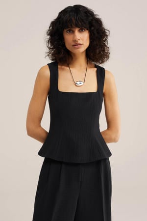peplum top zwart