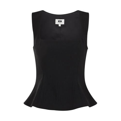 WE Fashion peplum top zwart afbeelding