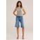 WE Fashion Blue Ridge wide leg regular waist bermuda short dark blue denim
