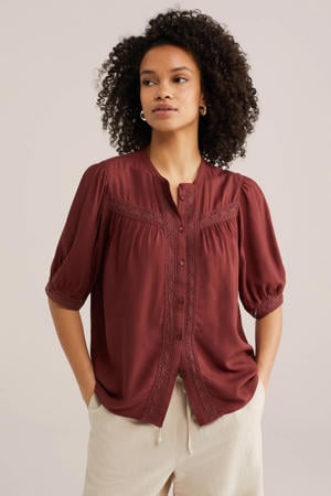 blouse donkerrood