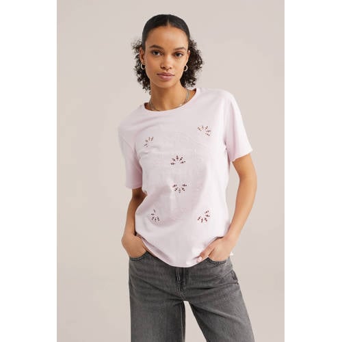 WE Fashion T-shirt lichtroze afbeelding