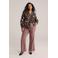 WE Fashion Curve gebloemde blouse bruin