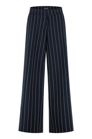 wide leg high waist gestreepte broek