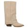 Manfield suède cowboylaarzen met flap beige