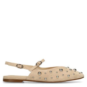 suède slingback loafers beige