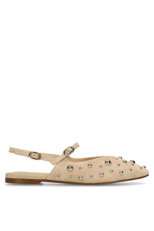 suède slingback loafers beige