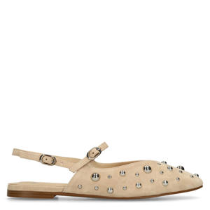 suède slingback loafers beige