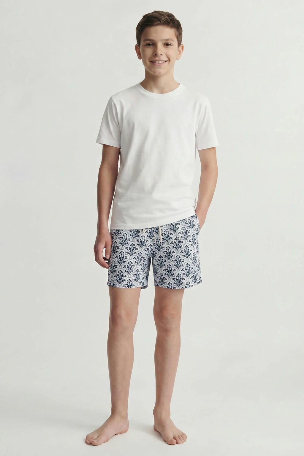 JACK & JONES JUNIOR zwemshort wit/blauw
