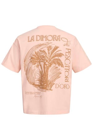 T-shirt met backprint oranje