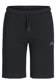 thumbnail: Zwarte jongens JACK & JONES JUNIOR regular sweatshort met elastische tailleband met koord en tekst print