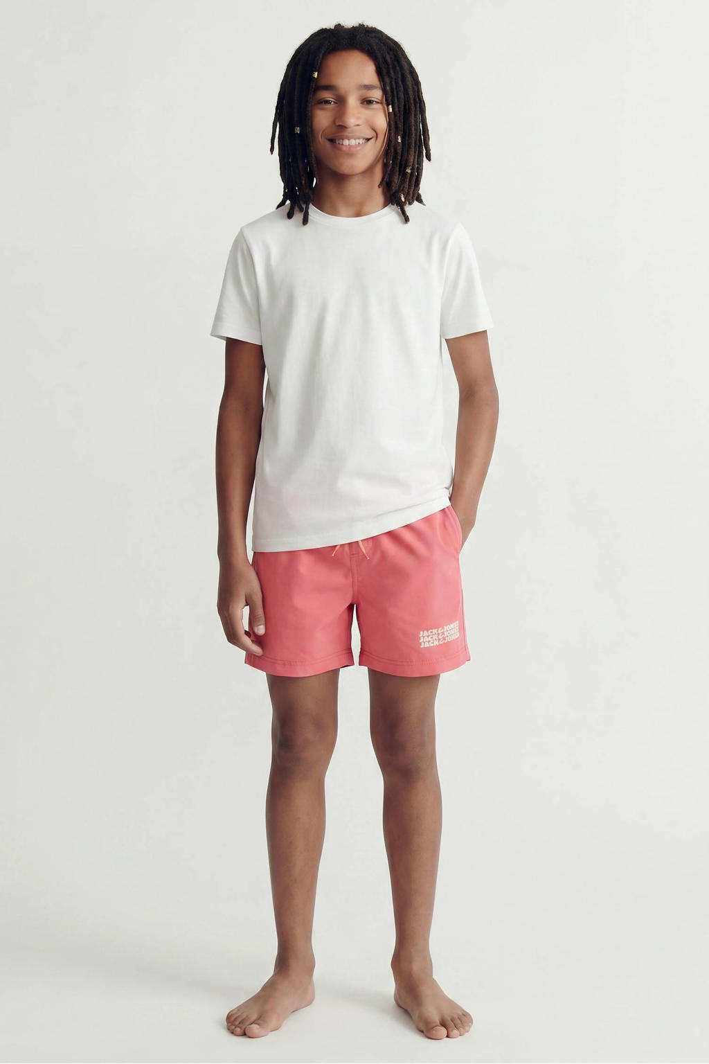 JACK & JONES JUNIOR zwemshort koraalrood