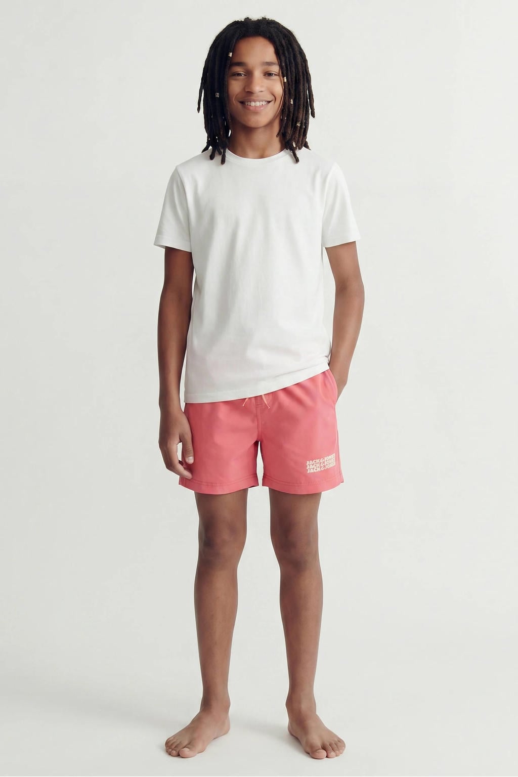 JACK & JONES JUNIOR zwemshort koraalrood