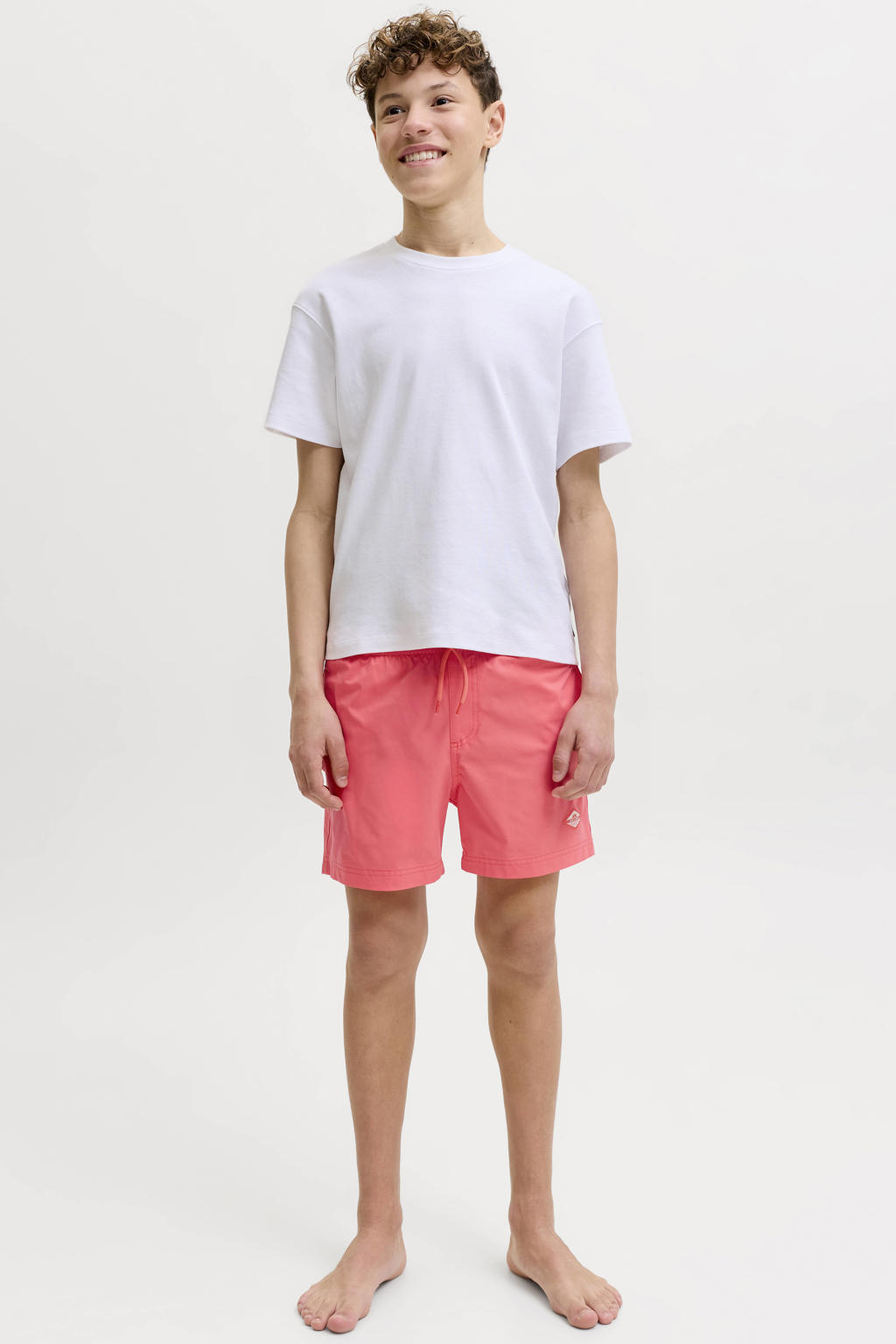 JACK & JONES JUNIOR zwemshort koraalrood