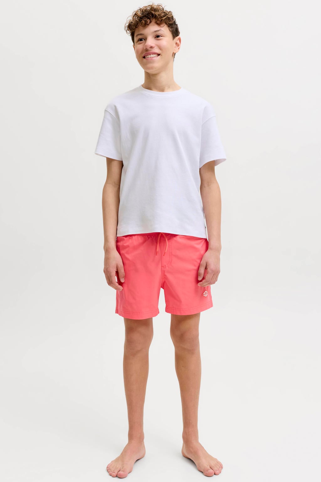 JACK & JONES JUNIOR zwemshort koraalrood