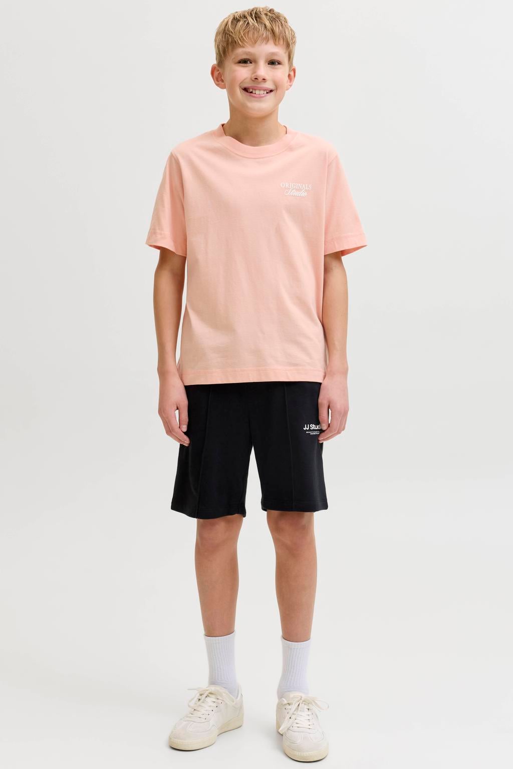 JACK & JONES JUNIOR T-shirt met backprint zalmroze