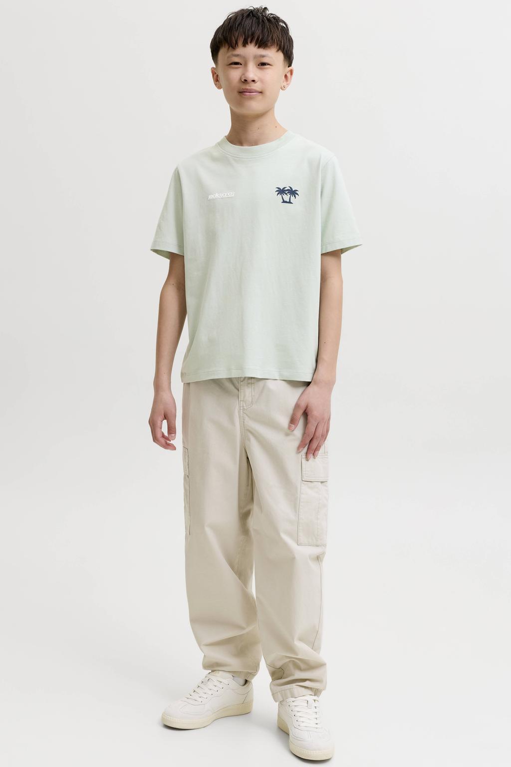 JACK & JONES JUNIOR T-shirt met backprint grijsgroen