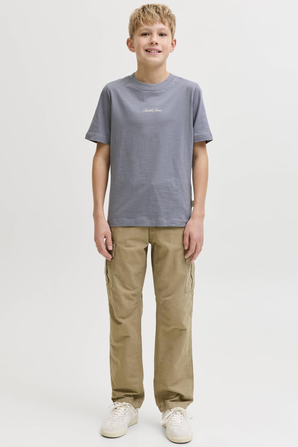 JACK & JONES JUNIOR T-shirt met backprint grijsblauw