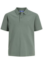 thumbnail: Groene jongens JACK & JONES JUNIOR polo van katoen met effen, korte mouwen en knoopsluiting