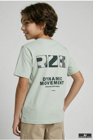 T-shirt met backprint grijsgroen