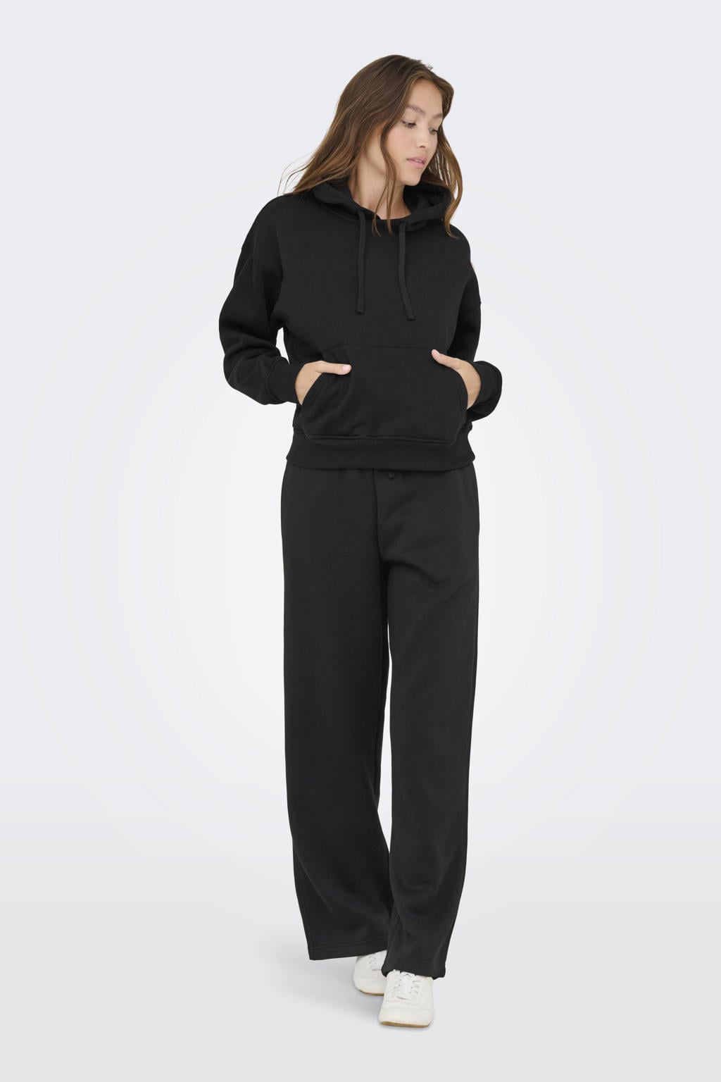 ONLY wide leg regular waist sweatpants zwart